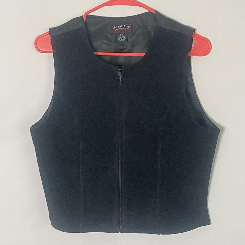 Vintage Jessi Lee leather zip up vest women’s Size M country western equestrian
